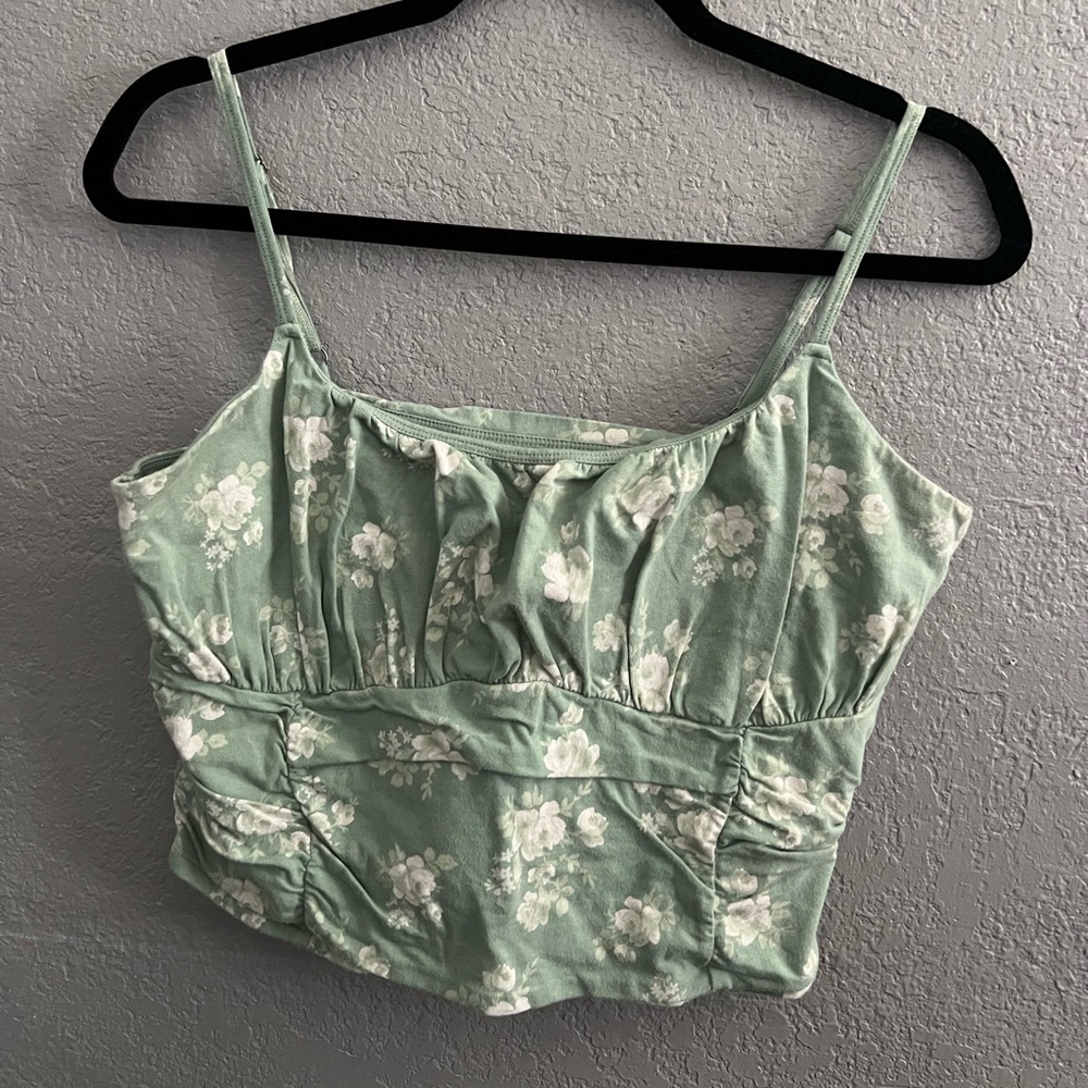 Hollister Sage Green Fitted Bustier Camisole